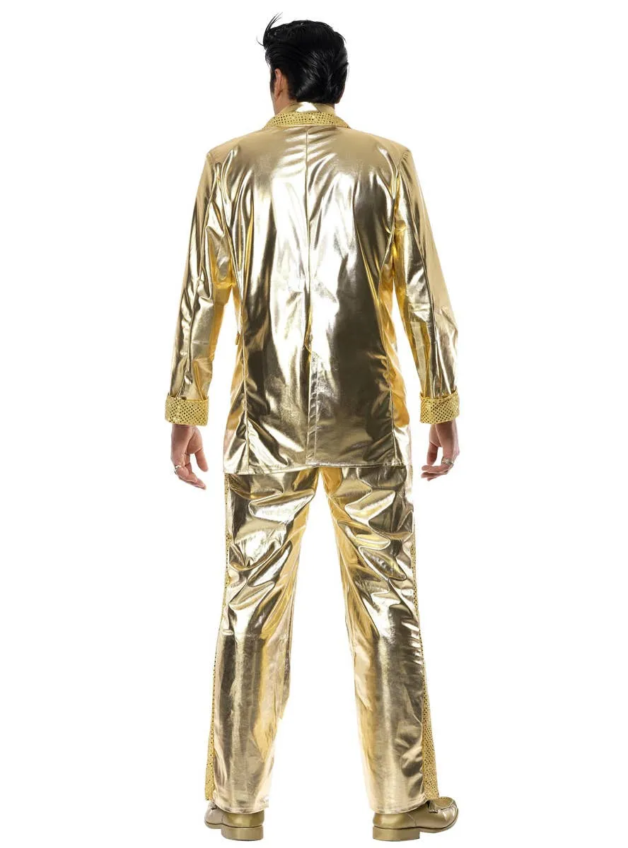 Elvis Presley Gold Suit Mens Costume