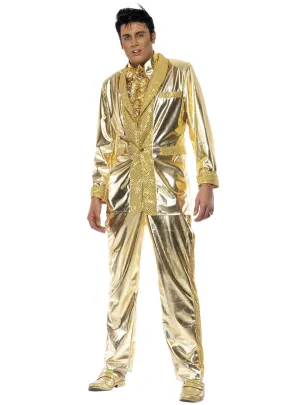 Elvis Presley Gold Suit Mens Costume