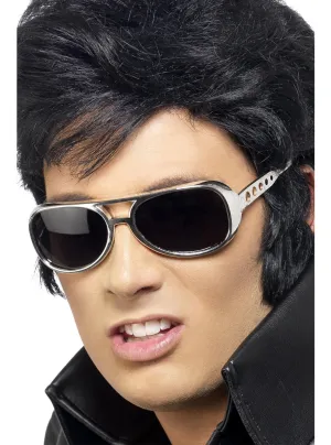 Elvis Presley Silver Aviator Costume Glasses