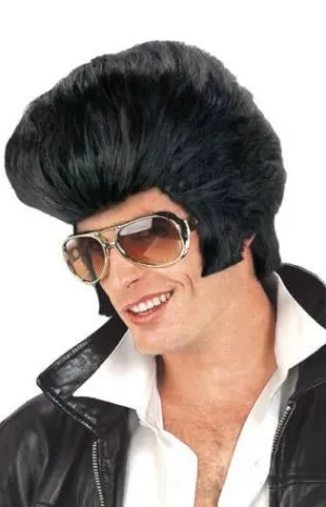 Elvis The King Mens Black Costume Wig