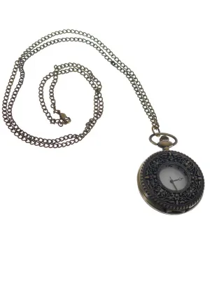 Embossed Bronze 20s Fob Pocket Watch with Window