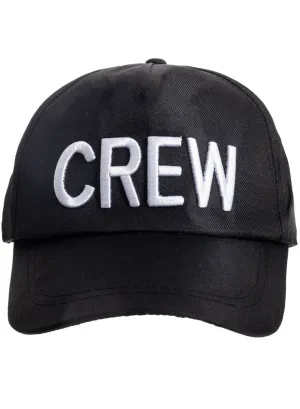 Embroidered Black and White Crew Baseball Cap