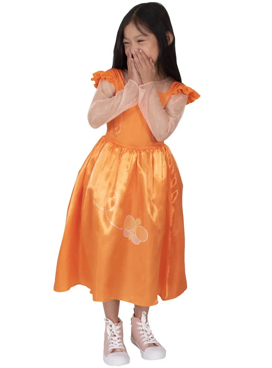 Emma Memma Girls Orange Fancy Dress Costume