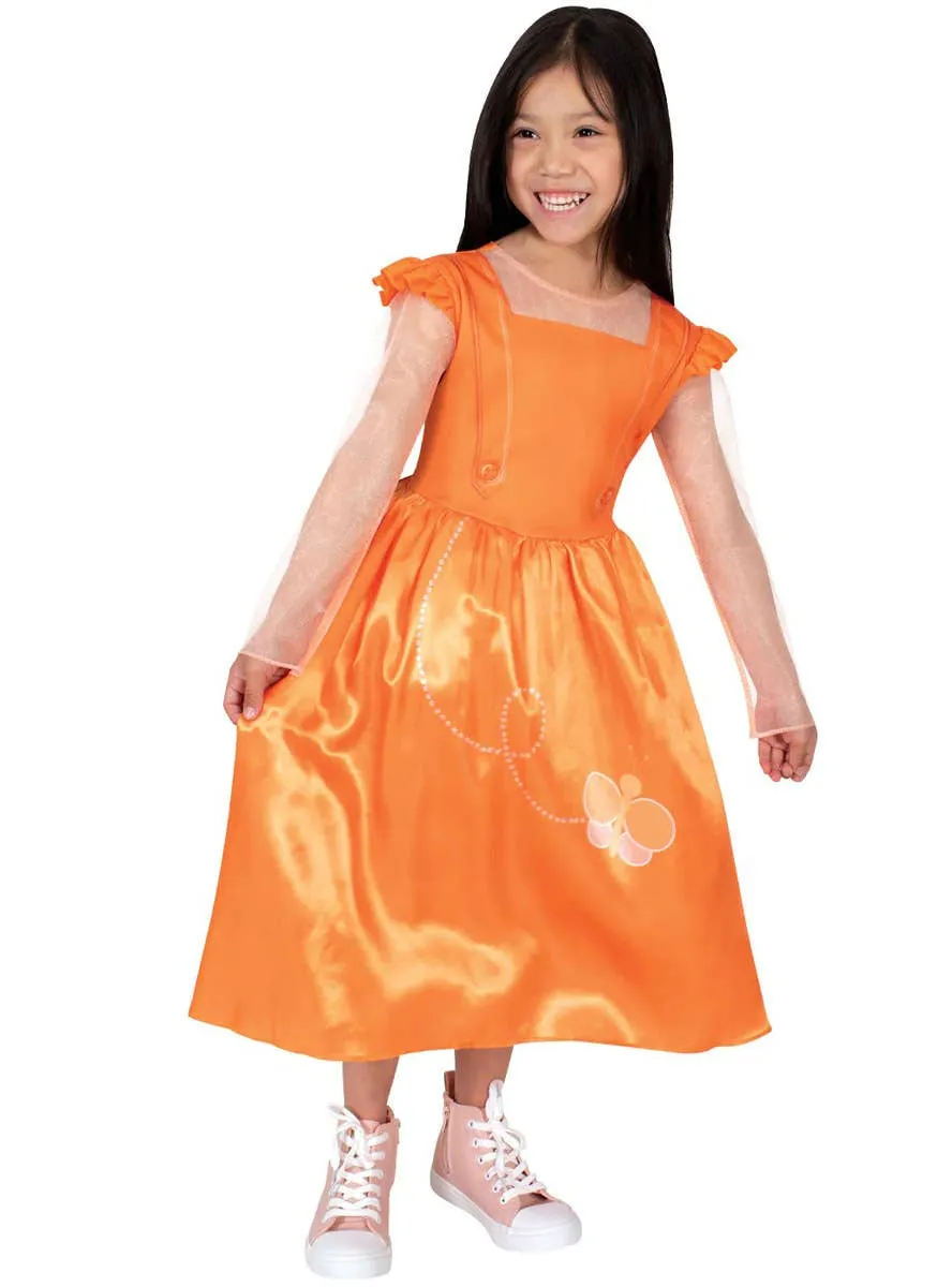 Emma Memma Girls Orange Fancy Dress Costume