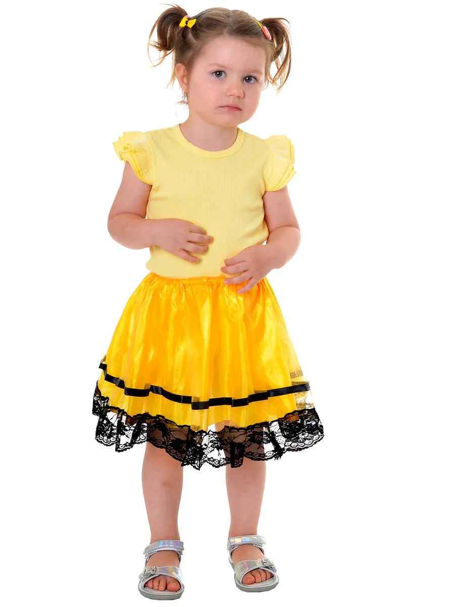 Emma Yellow and Black Toddler Girls Tutu Skirt
