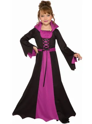 Enchanting Pink and Black Sorceress Girls Halloween Costume