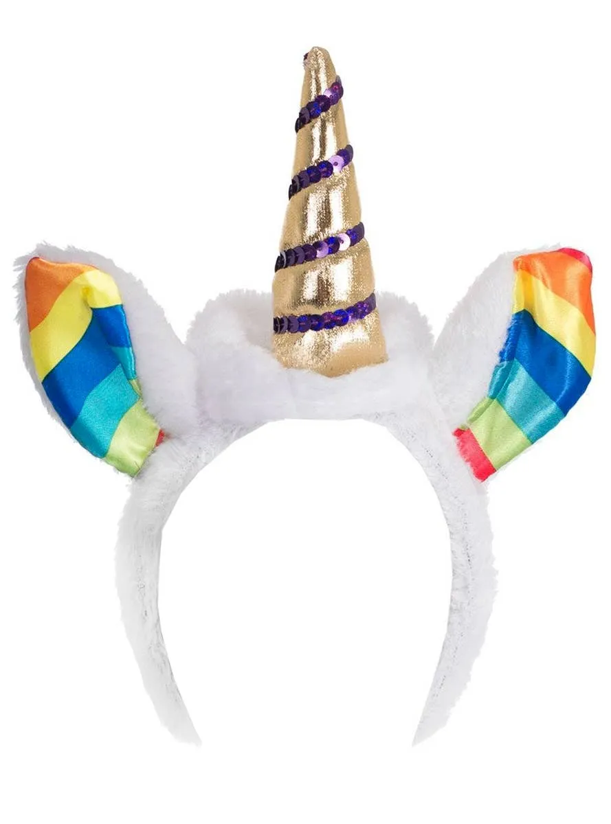 Enchanting Rainbow Ears Unicorn Headband