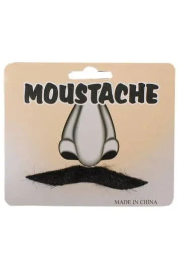 English Gentleman's Black Stick On Moustache