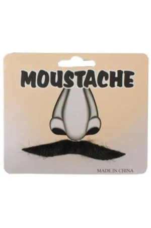 English Gentleman's Black Stick On Moustache