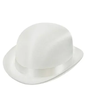 English Gentleman's White Satin Bowler Hat