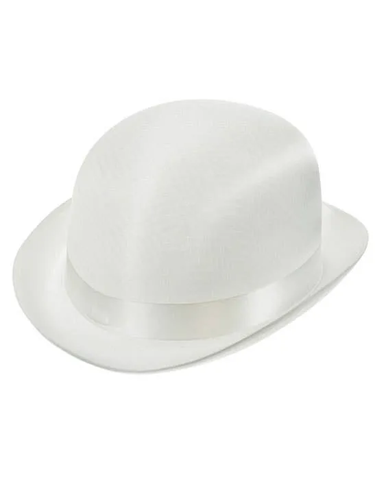 English Gentleman's White Satin Bowler Hat