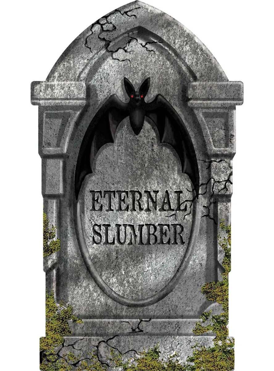 Eternal Slumber Mossy Grey Foam Tombstone Halloween Decoration