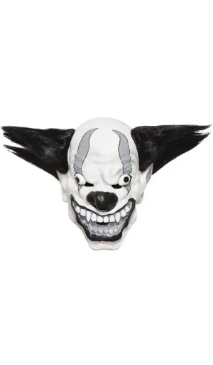 Evil Black And White Bezerk Latex Clown Mask