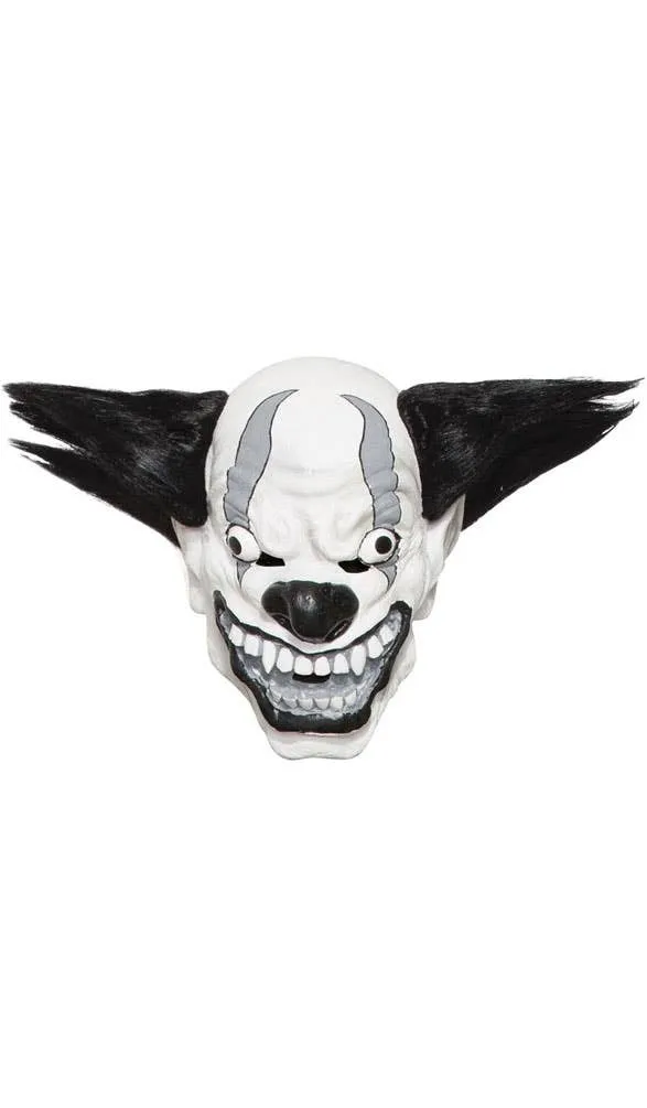 Evil Black And White Bezerk Latex Clown Mask