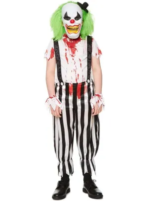 Evil Blood Splattered Clown Boys Halloween Costume