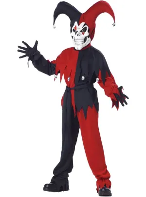 Evil Boys Court Jester Fancy Dress Halloween Costume