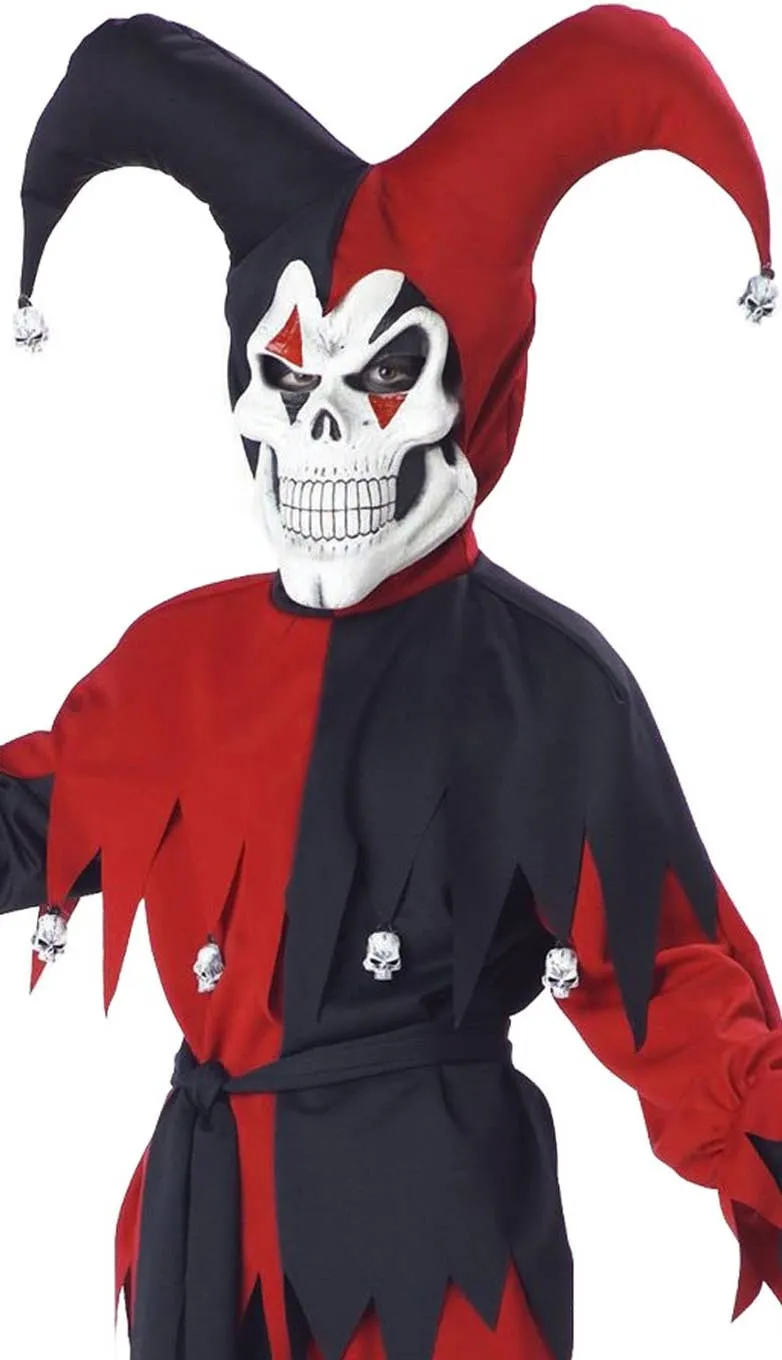 Evil Boys Court Jester Fancy Dress Halloween Costume