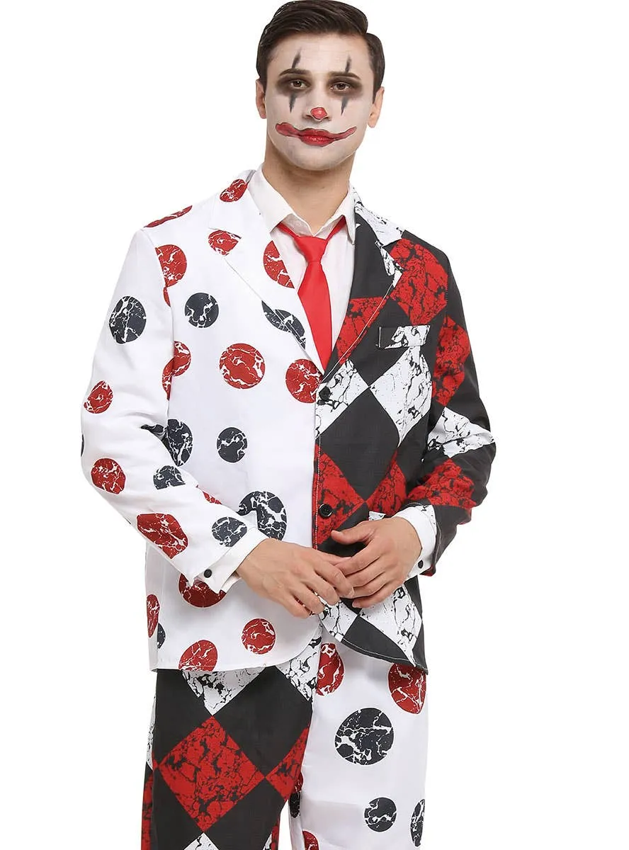 Evil Clown Print Mens Halloween Suit Costume