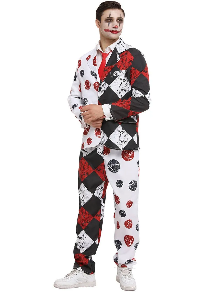 Evil Clown Print Mens Halloween Suit Costume
