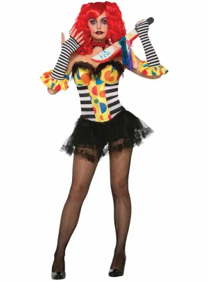 Evil Clown Womens Halloween Costume Corset