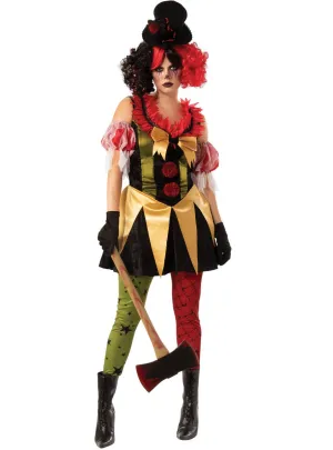 Evil Clown Womens Halloween Fancy Dress Costume