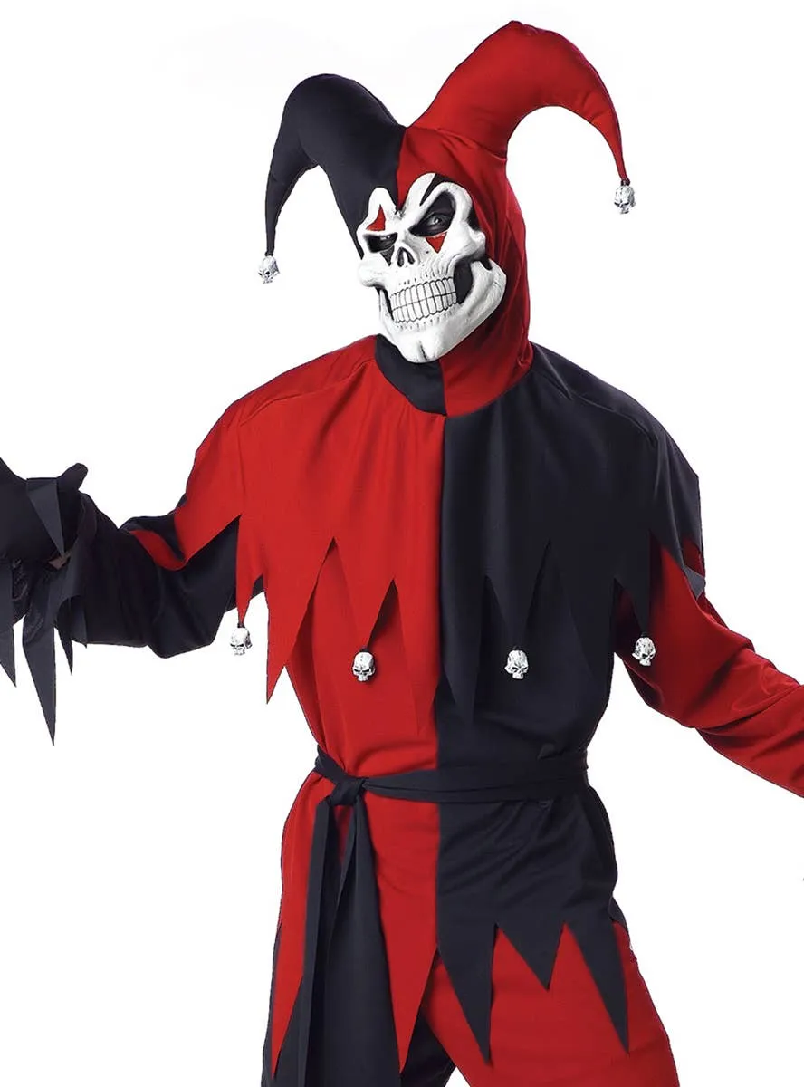 Evil Court Jester Mens Fancy Dress Halloween Costume