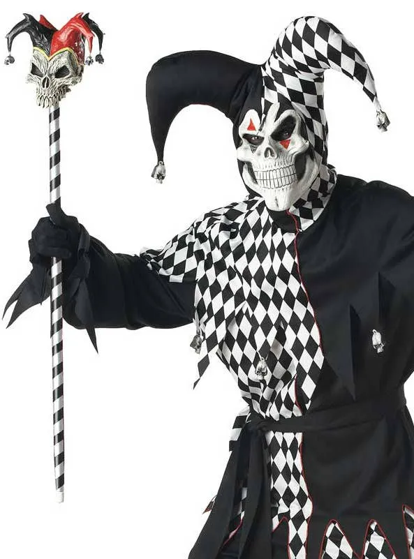 Evil Jester Mens Harlequin Halloween Costume