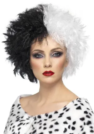 Evil Madame Black And White Cruella Wig