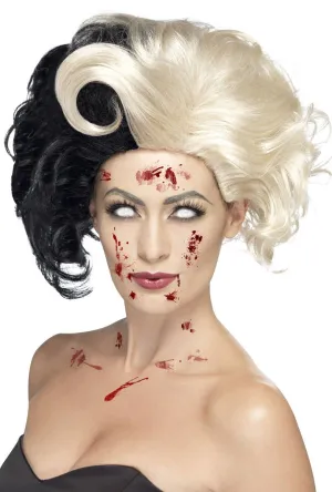 Evil Madame Womens Black and Blonde Wig