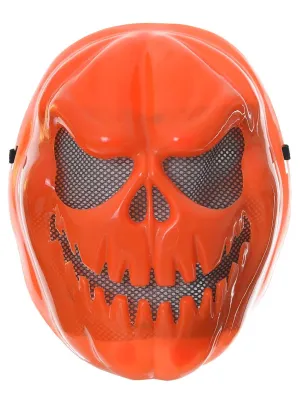 Evil Orange Pumpkin Halloween Costume Mask