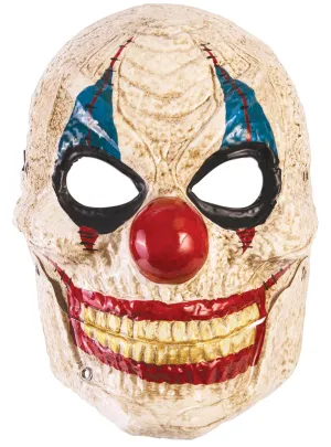 Evil Red and Blue Clown Halloween Mask with Moving Jaw