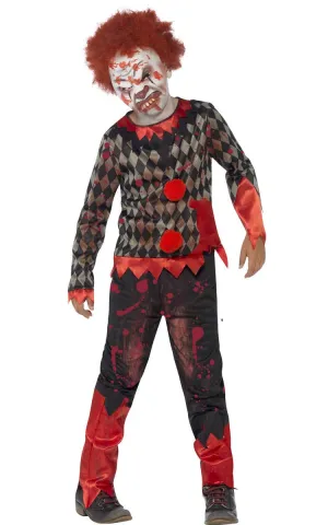 Evil Zombie Clown Boys Halloween Costume