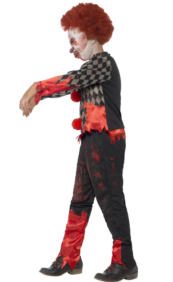 Evil Zombie Clown Boys Halloween Costume