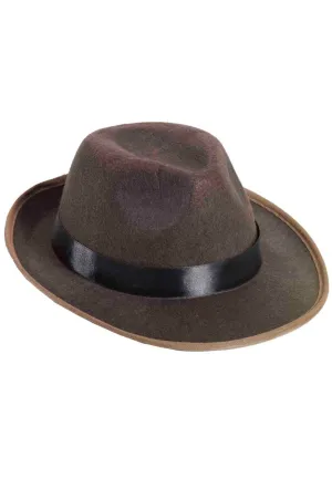 Explorer Indiana Dark Brown Fedora Costume Hat