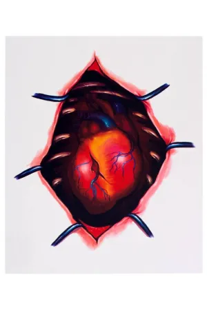 Exposed Heart and Neck Wound 3D Horror Tattoos