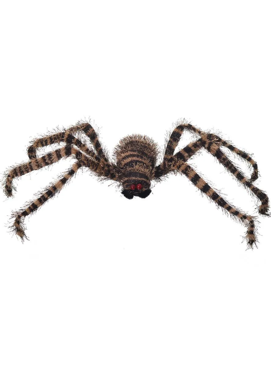 Extra Large Black and Brown Hairy Spider Halloween Prop