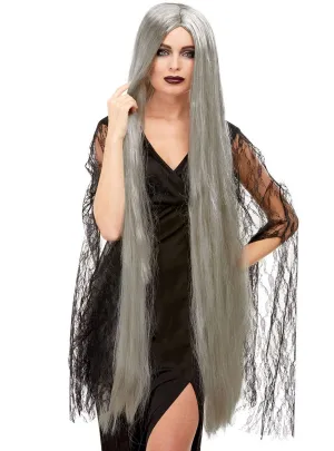 Extra Long 120cm Grey Womens Halloween Costume Wig