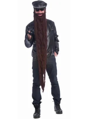 Extra Long Brown ZZ Top Style Costume Beard