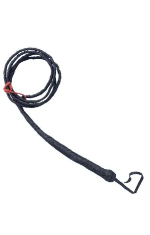 Extra Long Leather Look Black Costume Whip