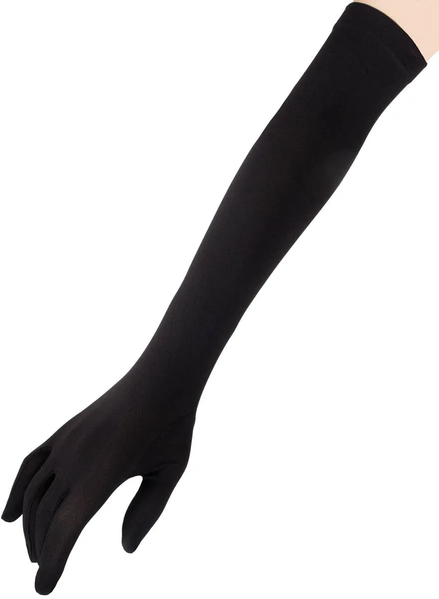 Extra Long Matte Black Opera Costume Gloves