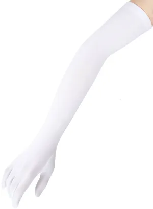 Extra Long Matte White Opera Costume Gloves