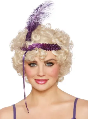 Extra Short Curly Blonde Womens 20s Flapper Costume Wig