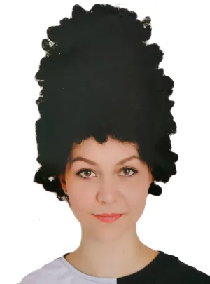 Extra Tall Womens Black Beehive Costume Wig