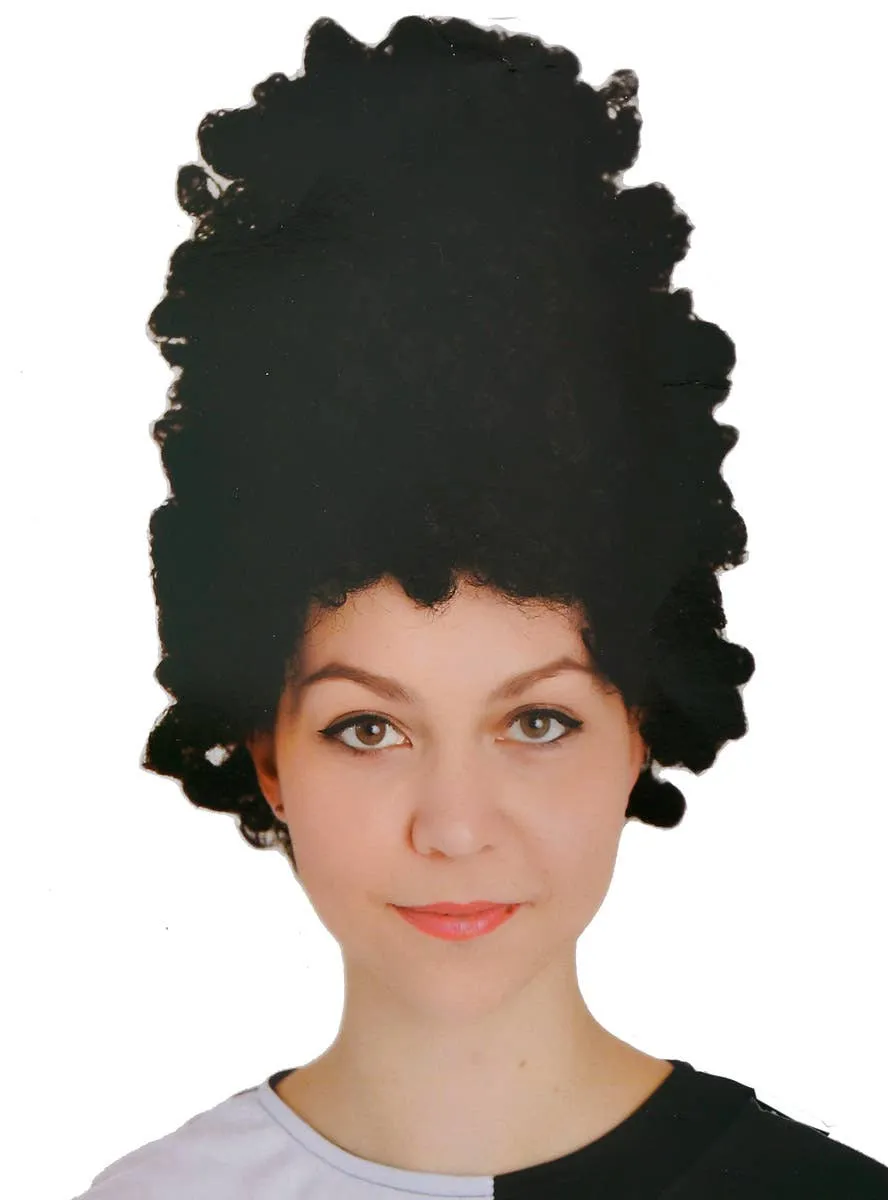 Extra Tall Womens Black Beehive Costume Wig
