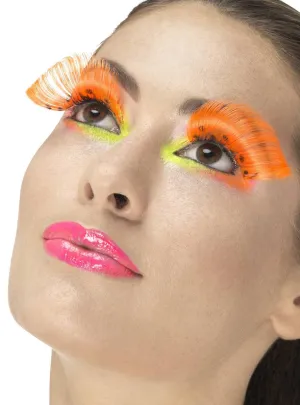 Extravagant Neon Orange Polka Dot False Eyelashes