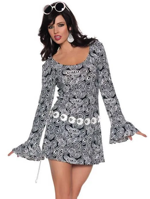 Fab Womens 60s Black and White Go-Go Dancer Costume