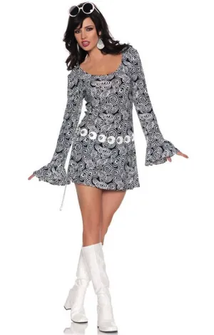 Fab Womens 60s Black and White Go-Go Dancer Costume