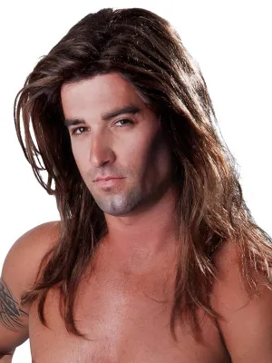 Fabio Mens Long Brown Costume Wig