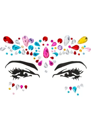 Fabulous Rainbow Crystal Diamante Stick On Face Jewels