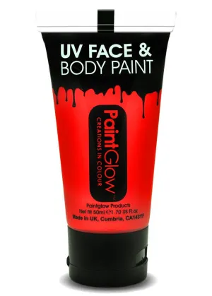 Face and Body Neon Red UV Reactive Cream Makeup - 50ml